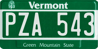 VT license plate PZA543