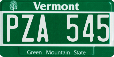 VT license plate PZA545