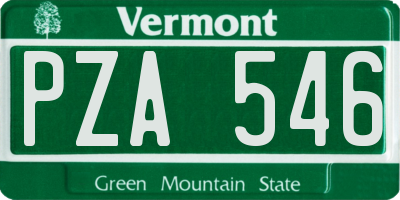 VT license plate PZA546