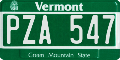 VT license plate PZA547