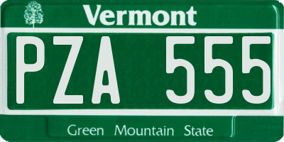 VT license plate PZA555
