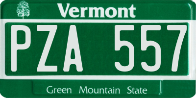 VT license plate PZA557