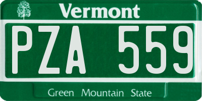 VT license plate PZA559