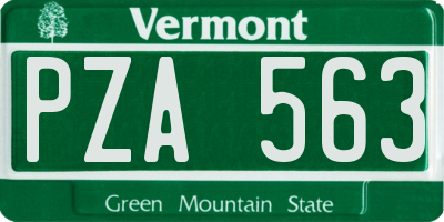 VT license plate PZA563