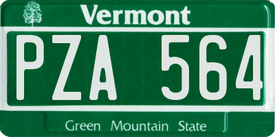 VT license plate PZA564