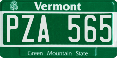 VT license plate PZA565