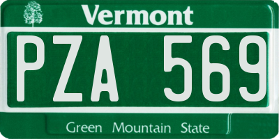 VT license plate PZA569