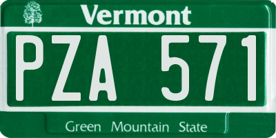 VT license plate PZA571