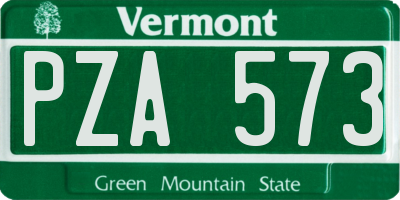 VT license plate PZA573