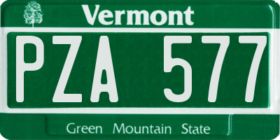 VT license plate PZA577