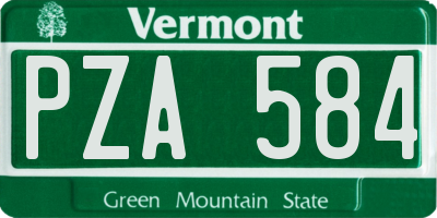 VT license plate PZA584