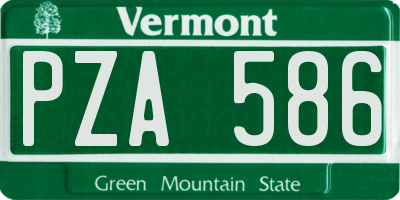 VT license plate PZA586