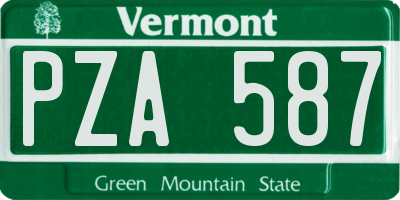 VT license plate PZA587