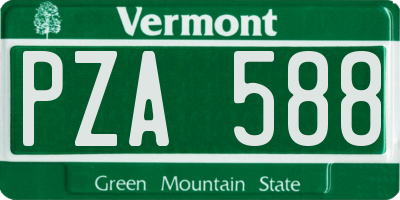 VT license plate PZA588