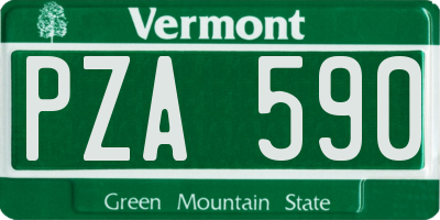 VT license plate PZA590