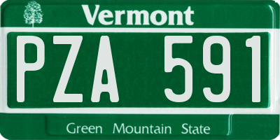 VT license plate PZA591