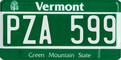 VT license plate PZA599