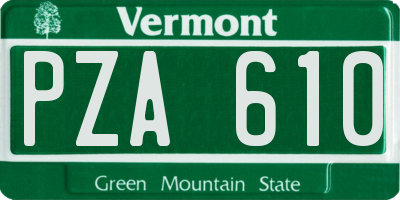 VT license plate PZA610
