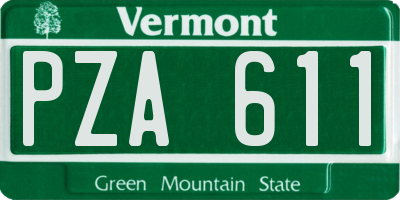 VT license plate PZA611