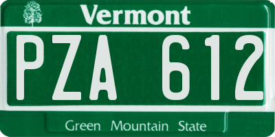 VT license plate PZA612