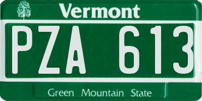 VT license plate PZA613