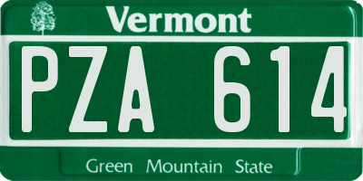 VT license plate PZA614