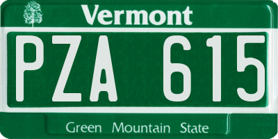 VT license plate PZA615