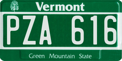 VT license plate PZA616