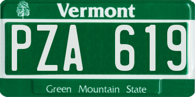 VT license plate PZA619