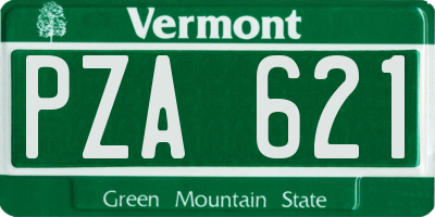 VT license plate PZA621