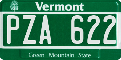VT license plate PZA622