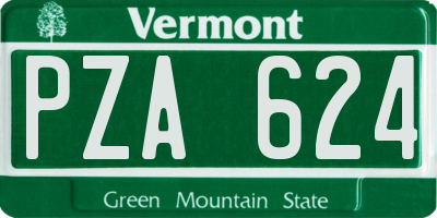 VT license plate PZA624