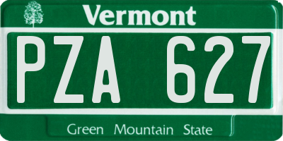 VT license plate PZA627