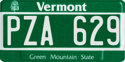 VT license plate PZA629