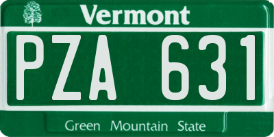 VT license plate PZA631