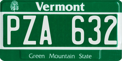 VT license plate PZA632
