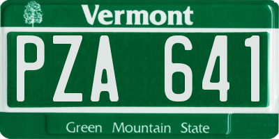 VT license plate PZA641