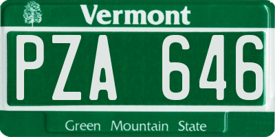 VT license plate PZA646
