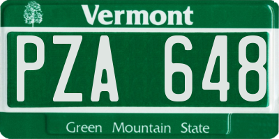 VT license plate PZA648