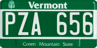 VT license plate PZA656