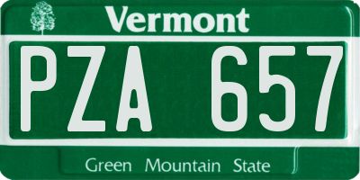 VT license plate PZA657