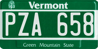 VT license plate PZA658