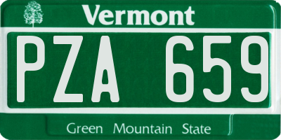VT license plate PZA659