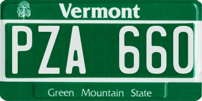 VT license plate PZA660