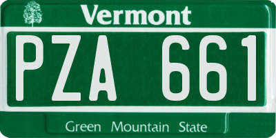 VT license plate PZA661
