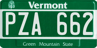 VT license plate PZA662