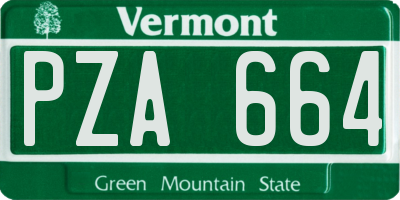 VT license plate PZA664