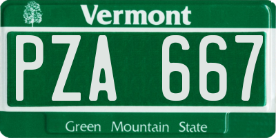 VT license plate PZA667