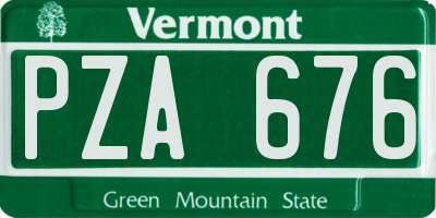 VT license plate PZA676