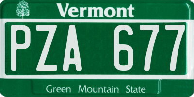 VT license plate PZA677